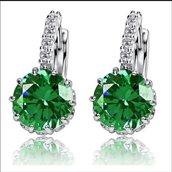 zdazzled Jewelry - CZ Crystals Silver Hoop Earrings NEW